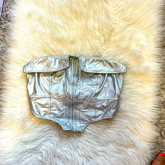 Tops - Silver Tube Top